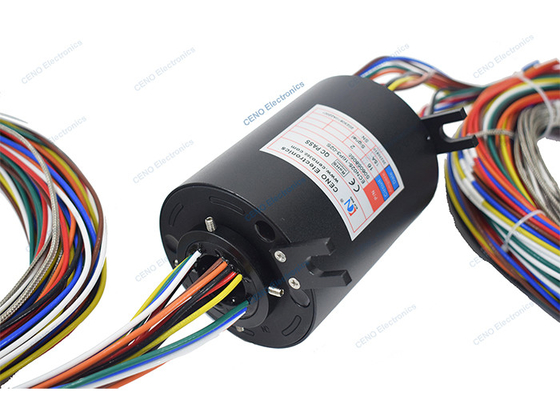 Signal de thermocouple 240v à travers un anneau de glissement à trou avec un anneau de collecteur conducteur