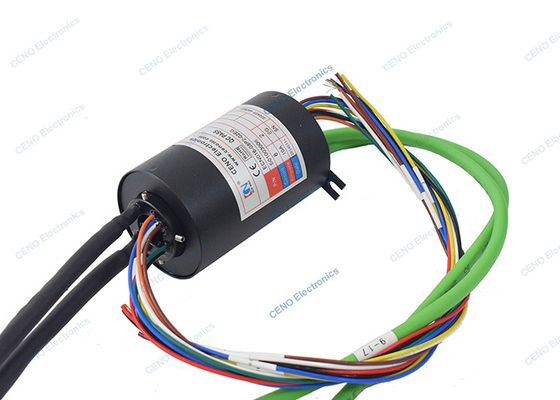 2 circuits 1000M Ethernet Signal Slip Ring avec 8 circuits 10A Pour l'industrie