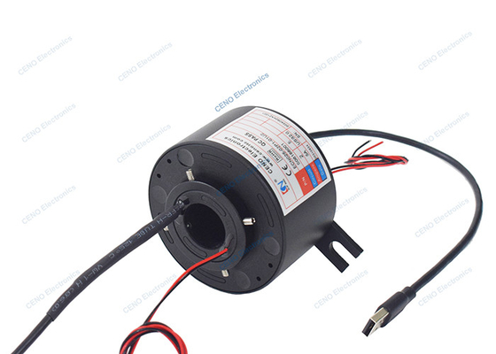 USB 2.0 Signal Slip Ring avec un trou à travers de 25 mm pour le simulateur de mouvement