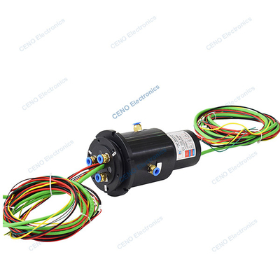 Intégrer l'anneau de glissement combiner 3 canaux pneumatique rotative union et le signal Ethernet