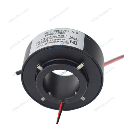 Bague collectrice à passage central avec alésage interne optionnel et joint rotatif électrique