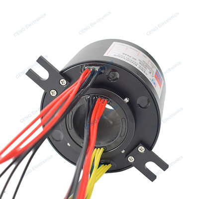 Bague collectrice traversante avec 4 circuits pour alimentation électrique et option pour l'industrie